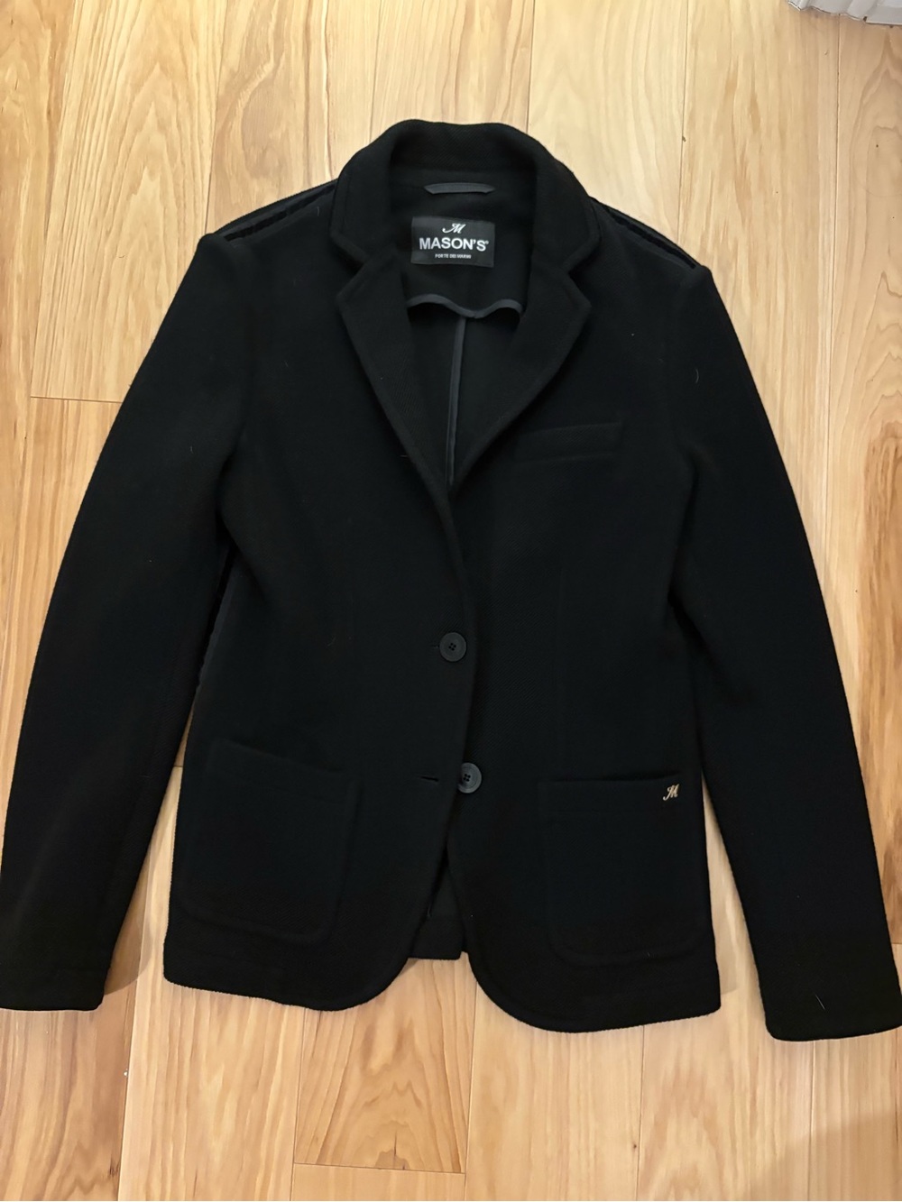 Mason's Black Helena Stretch Jersey Blazer IT 42 US 6 Floral Lining